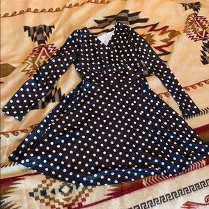 Black and white polka dot dress